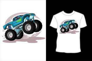 design de camisa vetorial de ilustração de caminhão monstro original