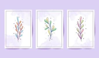 coleção de cartões florais lindos coloridos desenhados à mão vetor