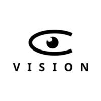 letra c design de logotipo de visão de olho vetor