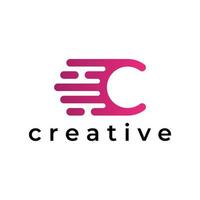 letra c design de logotipo criativo rápido vetor