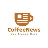 design de logotipo de notícias de café vetor