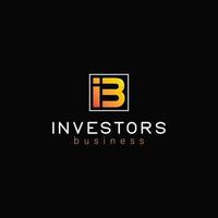 ib design de logotipo de negócios de investidores profissionais exclusivos criativos vetor