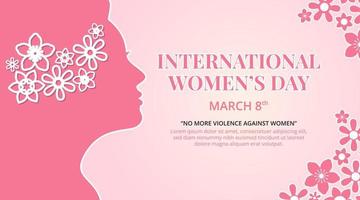 design do dia internacional da mulher com silhueta de mulher e flores vetor