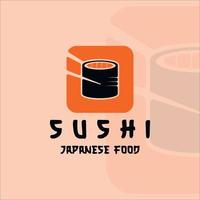 sushi com logotipo de pauzinho vector ilustração modelo ícone design gráfico. sinal de rolo de comida japonesa ou símbolo para negócios