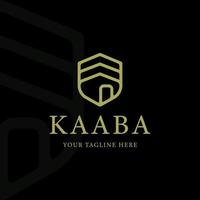 kaaba logotipo islâmico linha arte simples ilustração vetorial minimalista modelo ícone design gráfico vetor