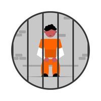 ilustração de um homem na prisão vetor