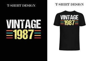 design de camiseta vintage 1987.eps vetor