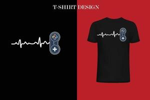 design de camiseta de batimentos cardíacos vetor