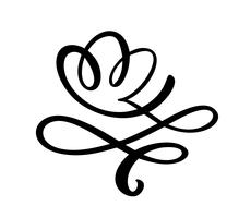 Flourish caligráfico do redemoinho do vintage no formulário da flor, projeto do ornamento do divisor do vetor. Ilustração para livro, cartão, convite de casamento, dia dos namorados vetor