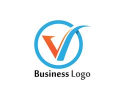 Logotipo de negócio de cartas de logotipo V e modelo de símbolos vetor