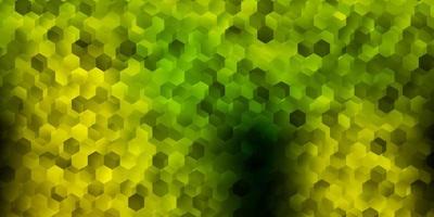 capa de vetor verde e amarelo claro com hexágonos simples.