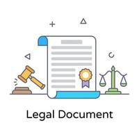 documento legal, design de vetor de contorno plano