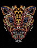 arte asteca jaguar huichol vetor