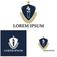 escola de academia universitária e modelo de design de logotipo de curso vetor