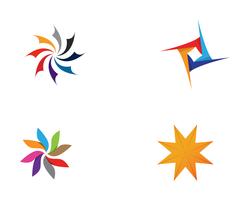 logotipo de círculo de vórtice e ícones de modelo de símbolos vetor