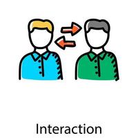 vetor de estilo desenhado à mão do ícone de interação do usuário