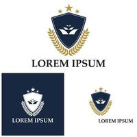 escola de academia universitária e modelo de design de logotipo de curso vetor