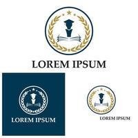 escola de academia universitária e modelo de design de logotipo de curso vetor