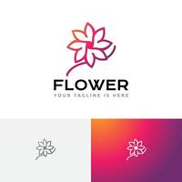modelo de logotipo monoline de boutique de beleza floral elegante flor vetor