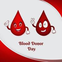 fundo do dia mundial do doador de sangue. ilustração em vetor fundo dos desenhos animados de sangue. estilo de desenho animado de ícone de sangue.
