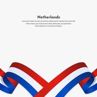 celebração holanda dia da independência vetor isolado no fundo branco. onda bandeira holanda vector a ilustração.