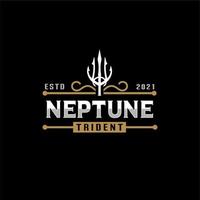 lança tridente de netuno poseidon deus tritão rei design de logotipo vetor