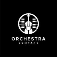 logotipo de instrumento musical de violino e piano para o grupo ochestra vetor