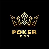 coroa do rei de ouro para logotipo de poker com ás vetor