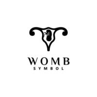 logotipo do símbolo do útero da mãe grávida vetor