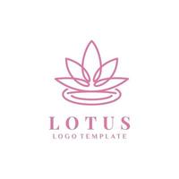 logotipo de flor de lótus com inspiração de design de estilo de arte de linha vetor