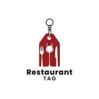 garfo colher de copo de vinho e etiqueta de preço para inspiração de design de logotipo de restaurante vetor