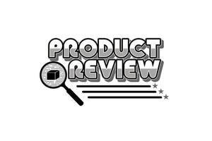 tipografia de revisão de produto com um ícone de lupa vetor