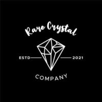 design de logotipo minimalista de diamante de cristal elegante vetor
