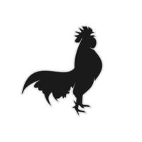 inspiração de design de logotipo de silhueta de galinha galo cantando vetor