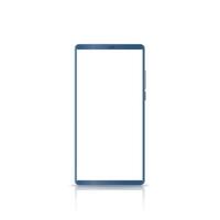 nova versão do smartphone slim azul semelhante com tela branca em branco. ilustração vetorial realista. vetor