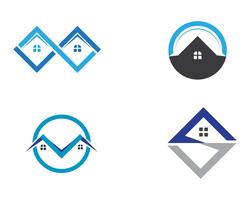 logotipo de edifícios de casa e modelo de ícones de símbolos vetor