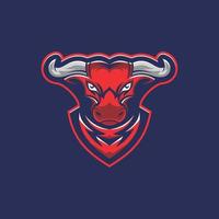 design de logotipo de modelo de esporte de touro de cabeça vetor