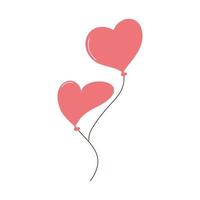 balões em forma de coração vetor