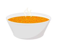 tigela de sopa quente vetor