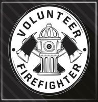rótulo de bombeiro voluntário vetor