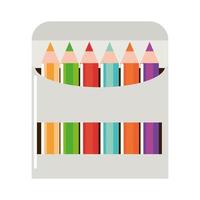 lápis de cor na caixa vetor