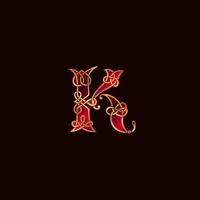 luxury letter K Decoration Modelo de conceito de design de logotipo vetor