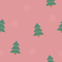 tema de árvore de natal com fundo rosa para padrão perfeito para impressão e tecido vetor