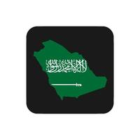 silhueta do mapa da Arábia Saudita com a bandeira no fundo preto vetor