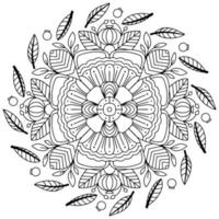 elemento de vetor de desenho mandala. página para colorir, livro de colorir para crianças e adultos. fundo com espaço para texto. contorno floral redondo ornamento. ilustração de linha para impressão em papel ou tecido.