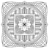 elemento de vetor de desenho mandala. página para colorir, livro de colorir para crianças e adultos. fundo com espaço para texto. contorno floral redondo ornamento. ilustração de linha para impressão em papel ou tecido.