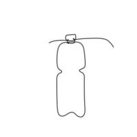 ilustração vetorial desenhada à mão de uma garrafa com água mineral em estilo de linha única. ilustração fofa de ícone de garrafa esportiva em um fundo branco. vetor