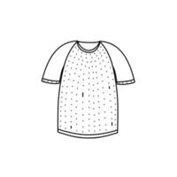 mão desenhada ilustração vetorial de estilo doodle de t-shirt. ilustração fofa de ícone de pano esporte em um fundo branco. vetor