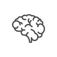 modelo de vetor de design de silhueta de logotipo de cérebro