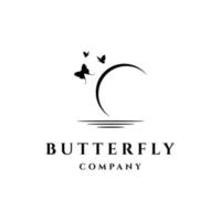 logotipo de borboletas voando vetor